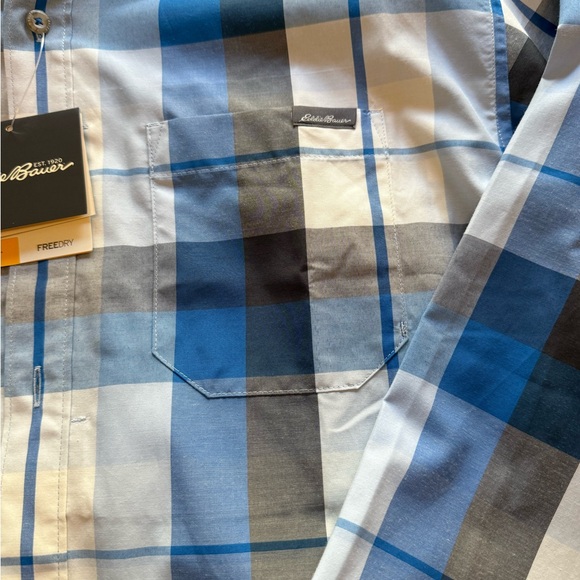 Eddie Bauer NWT Men’s Travex On The Go Poplin Plaid FreeDry Shirt - Picture 2 of 9